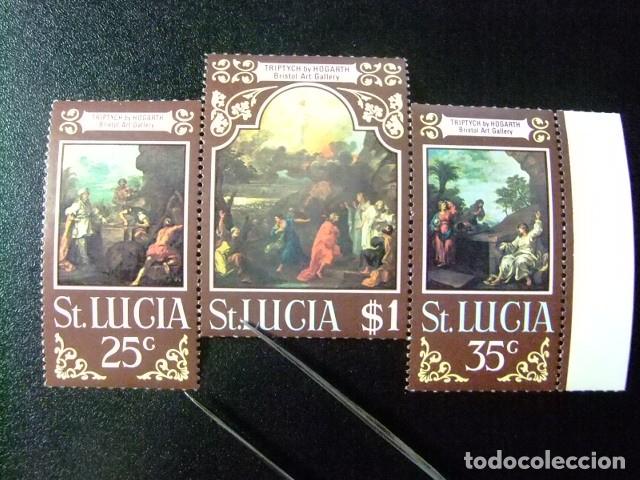 Sellos: 52 ST. LUCIA 1970 / P&Acirc;QUES TABLEAUX W. Hogarth / YVERT 273 / 275 MNH