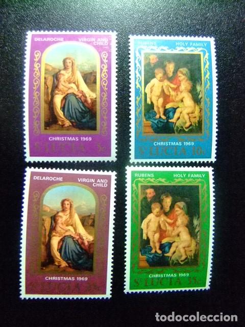 Sellos: 52 ST. LUCIA 1969 / NAVIDAD NO&Euml;L - PINTURAS RELIGIOSAS / YVERT 255 / 258 MNH