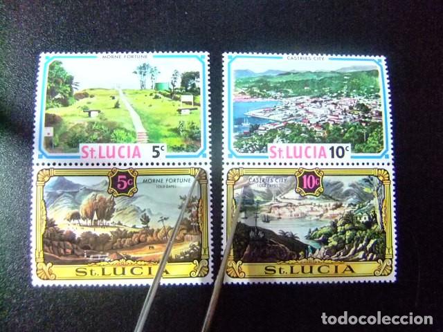 Sellos: 52 ST. LUCIA 1971 / SERIE CORRIENTE - VARIAS VISTAS / YVERT 294 / 301 MNH incom.