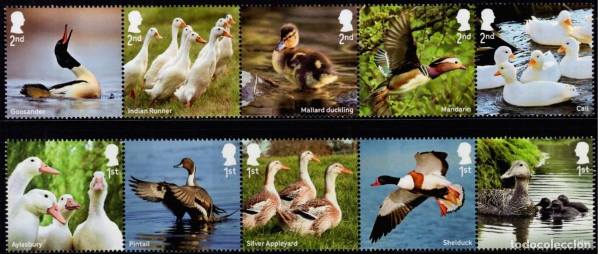 Sellos: GRAN BRETA&Ntilde;A 2025 PATOS DUCKS SET 10V MNH SG 5376-85 MI 5741-5750