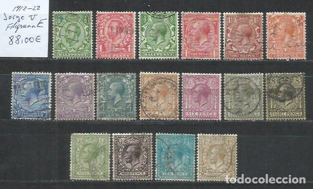 Sellos: G174&Ntilde;-LOTE SELLOS 88,00&euro; REY JORGE V 1912-1922 FILIGRANA E INGLATERRA, REINO UNIDO, GRAN BRETA&Ntilde;A