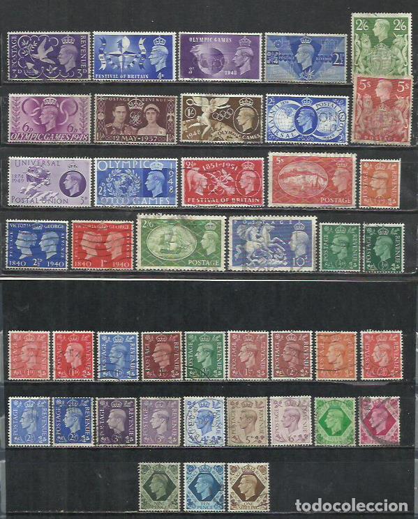 Sellos: G174P-LOTE COLECCI&Oacute;N SELLOS REY JORGE VI INGLATERRA, REINO UNIDO, GRAN BRETA&Ntilde;A
