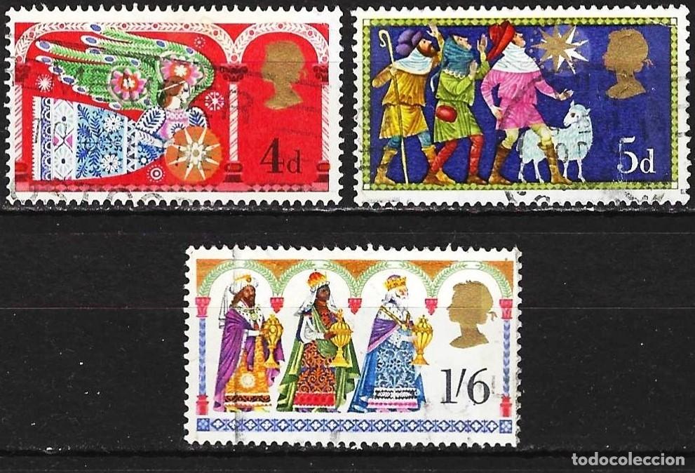 Sellos: Gran Breta&ntilde;a 1969 - Mi 532 a 534 - YT 579 a 581 - Navidad ( Serie completa )