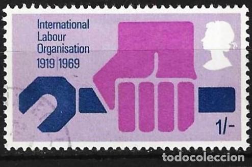 Sellos: Gran Breta&ntilde;a 1969 - Mi 513 - YT 561 - La O.I.T. 50 a&ntilde;os