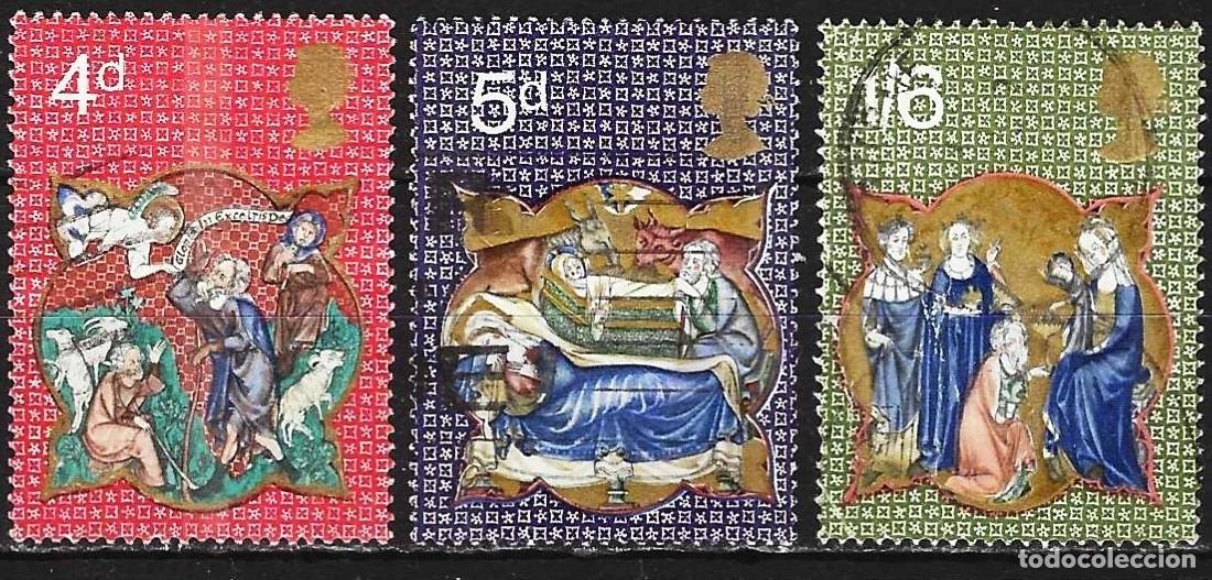 Sellos: Gran Breta&ntilde;a 1970 - Mi 558 a 600 - YT 602 a 604 - Navidad ( Serie completa )