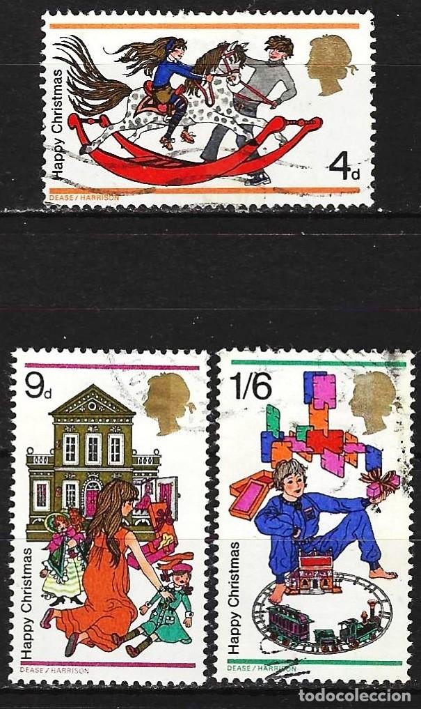 Sellos: Gran Breta&ntilde;a 1968 - Mi 493 a 495 - YT 546 a 548 - Navidad ( Serie completa )