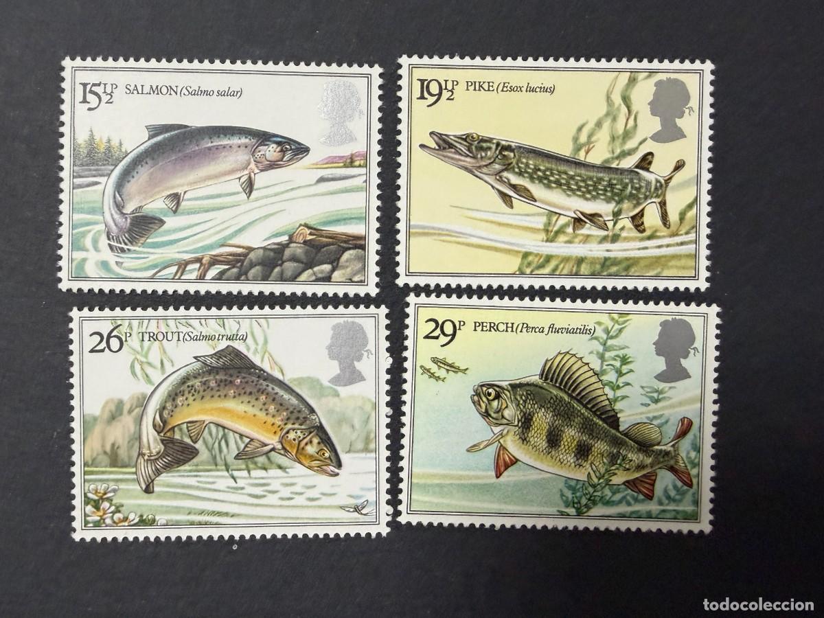 Sellos: GRAN BRET&Ntilde;A, 1983. YVERT 1067/70. PECES DE RIO. SERIE COMPLETA. NUEVOS. SIN FIJASELLOS