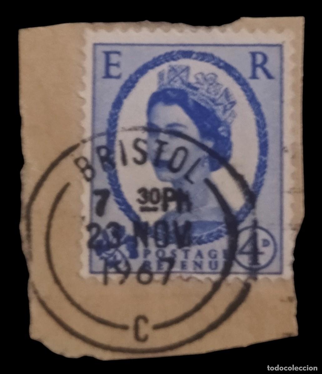 Sellos: GRAN BRETA&Ntilde;A 1960 Isabel II 4d - Wilding - Fechador Bristol 1967.