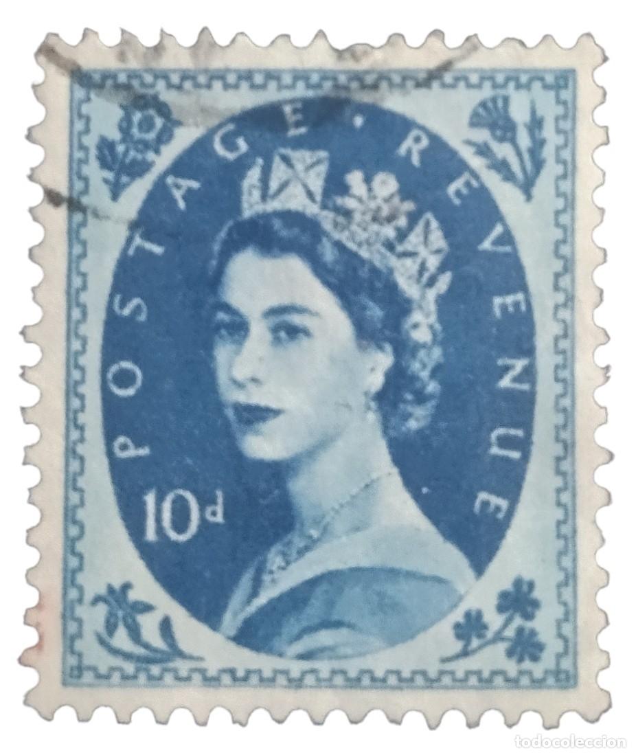 Sellos: GRAN BRETA&Ntilde;A 1960 - 1967. Isabel II Predecimal 10d - Wilding. USADO.