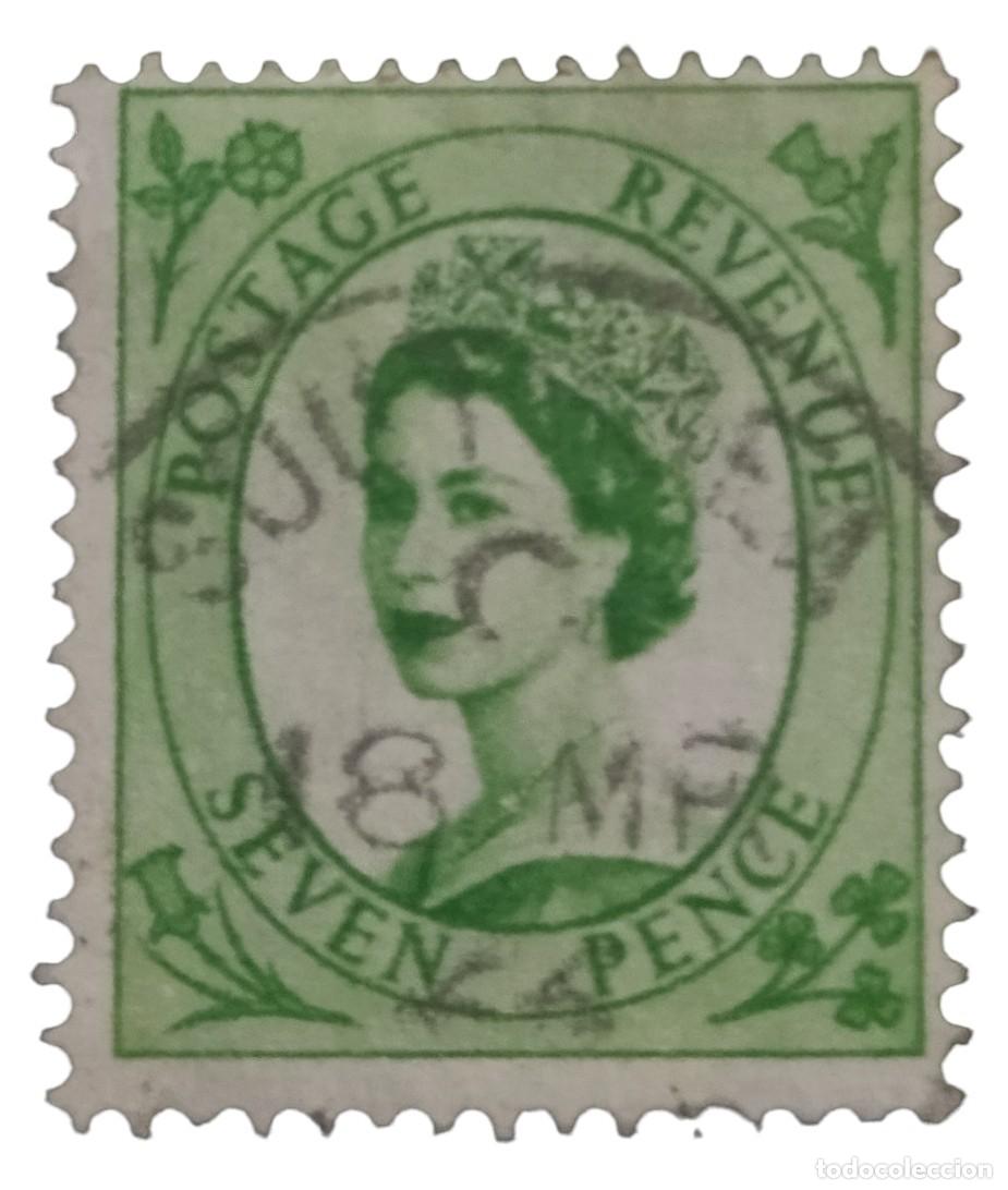 Sellos: GRAN BRETA&Ntilde;A 1960 - 1967. Isabel II Predecimal 7d - Wilding. USADO.
