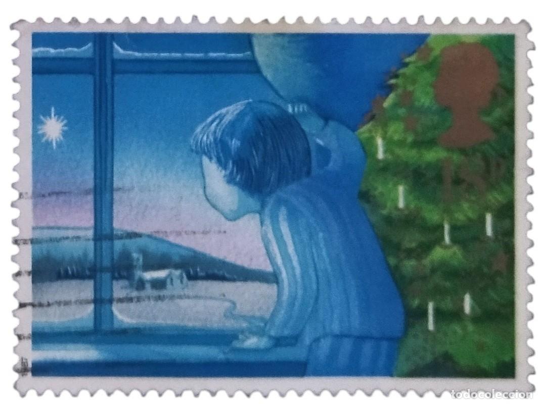 Sellos: GRAN BRETA&Ntilde;A 1987 Navidad. USADO.