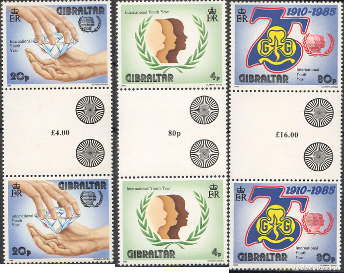 Sellos: 265302 MNH GIBRALTAR 1985 A&Ntilde;O INTERNACIONAL DE LA JUVENTUD