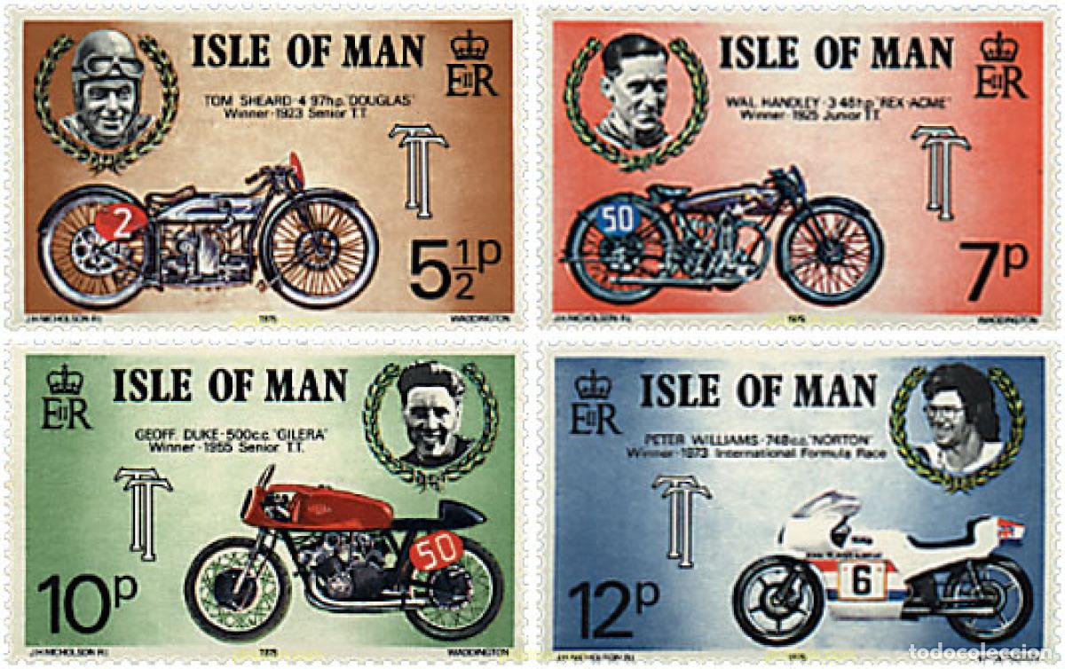 Sellos: 41604 MNH MAN 1975 CARRERAS MOTOCICLISTAS DEL TOURIST TROPHY