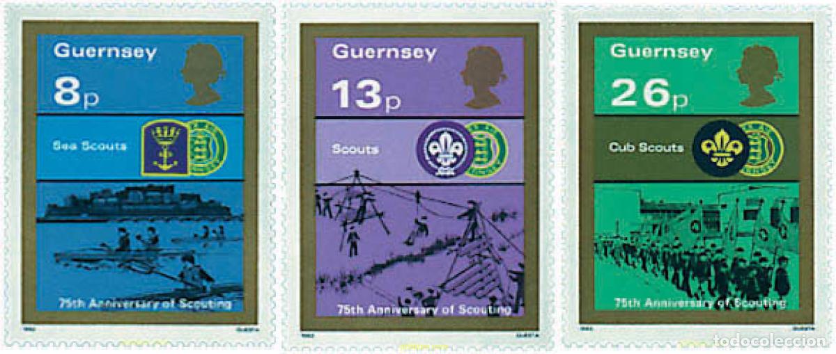 Sellos: 265953 MNH GUERNSEY 1982 75 ANIVERSARIO DEL ESCULTISMO