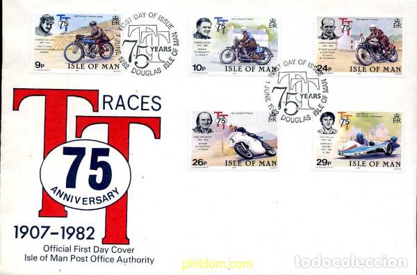 Sellos: 286414 USED MAN 1982 75 ANIVERSARIO DE LA CARRERA MOTOCICLISTA TOURIST TROPHY