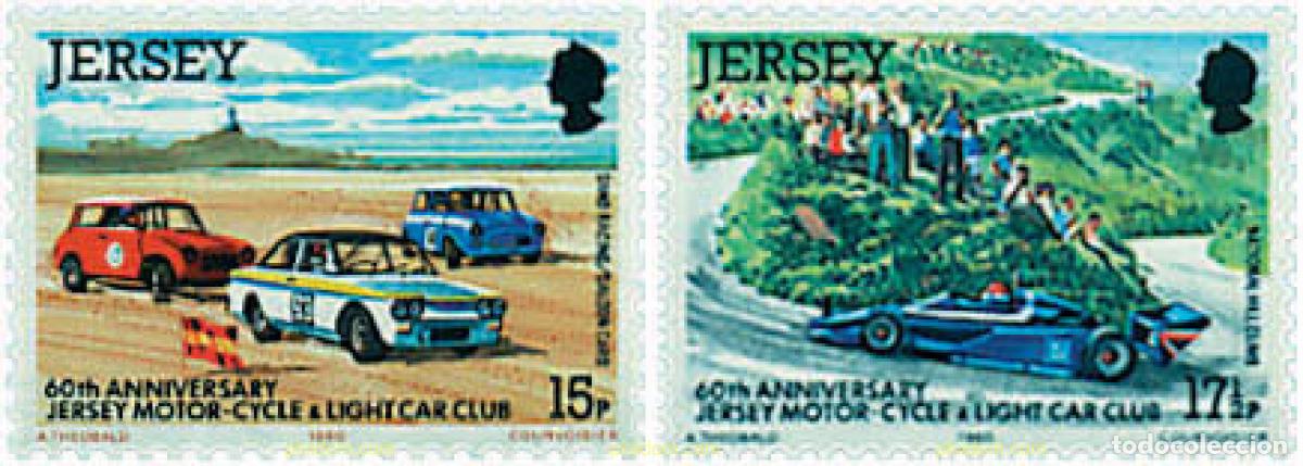 Sellos: 588264 MNH JERSEY 1980 60 ANIVERSARIO DEL CLUB DE AUTOMOVILISMO Y MOTOCICLISMO