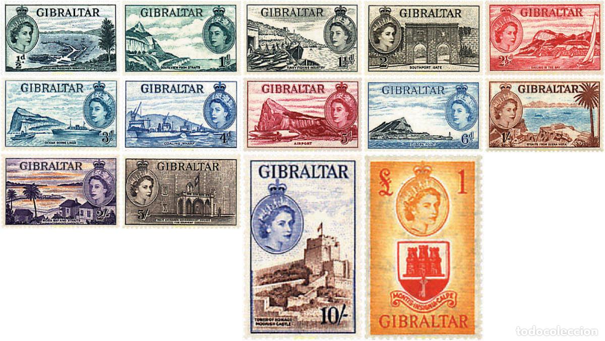 Sellos: 83351 MNH GIBRALTAR 1953 VISTAS DE GIBRALTAR