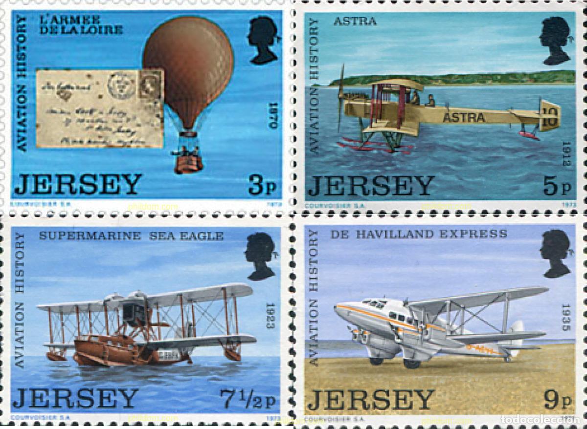 Sellos: 66491 MNH JERSEY 1973 HISTORIA DE LA AVIACION