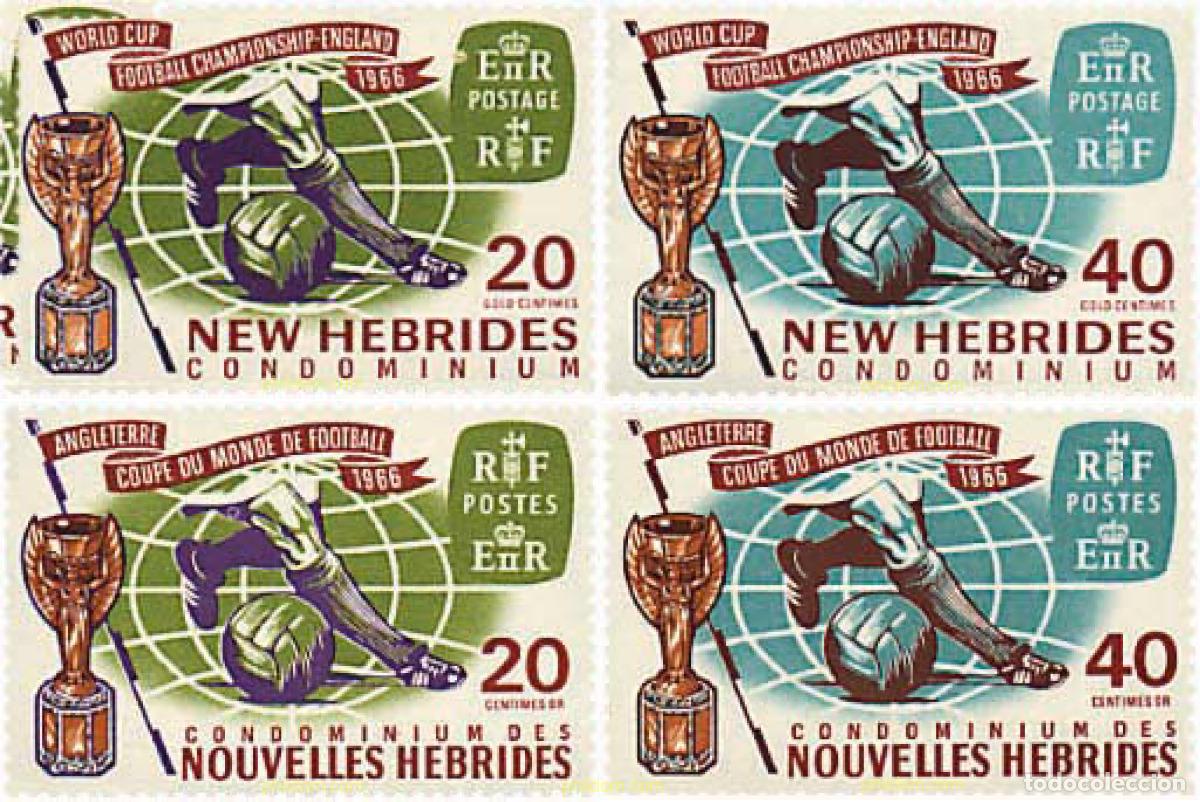 Sellos: 229440 HINGED NUEVAS HEBRIDAS 1966 COPA DEL MUNDO DE FUTBOL. INGLATERRA-66
