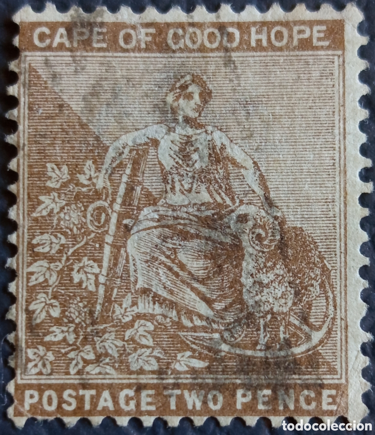 Sellos: Cabo de Buena Esperanza 1882-84 - &rdquo;Hope Seated&rdquo; 2 Peniques Bistre - SG 40/50 - Usado