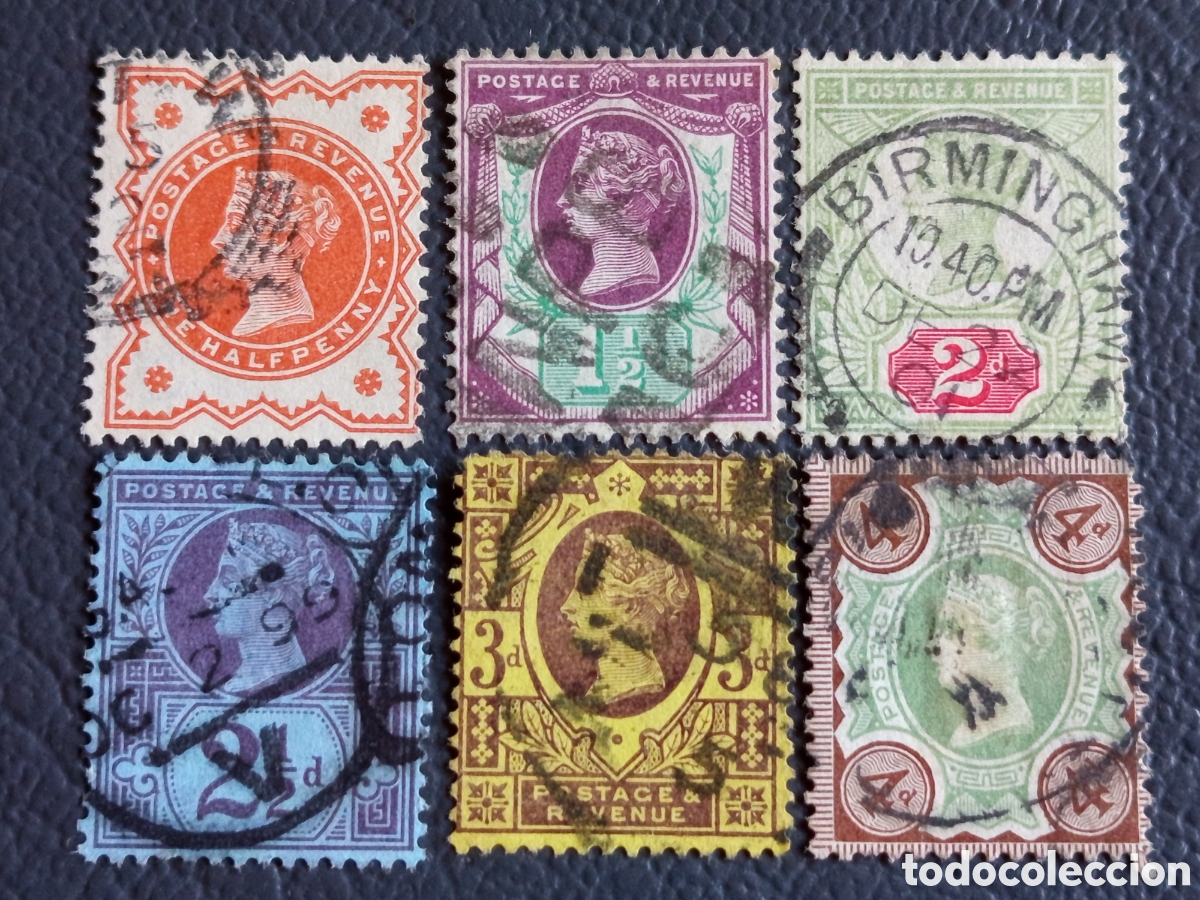 Sellos: Gran Breta&ntilde;a 1887-92 - Victoria &rdquo;Jubilee&rdquo; &frac12;d/1&frac12;d/2d/2&frac12;d/3d/4d - SG 197/205 - Usado