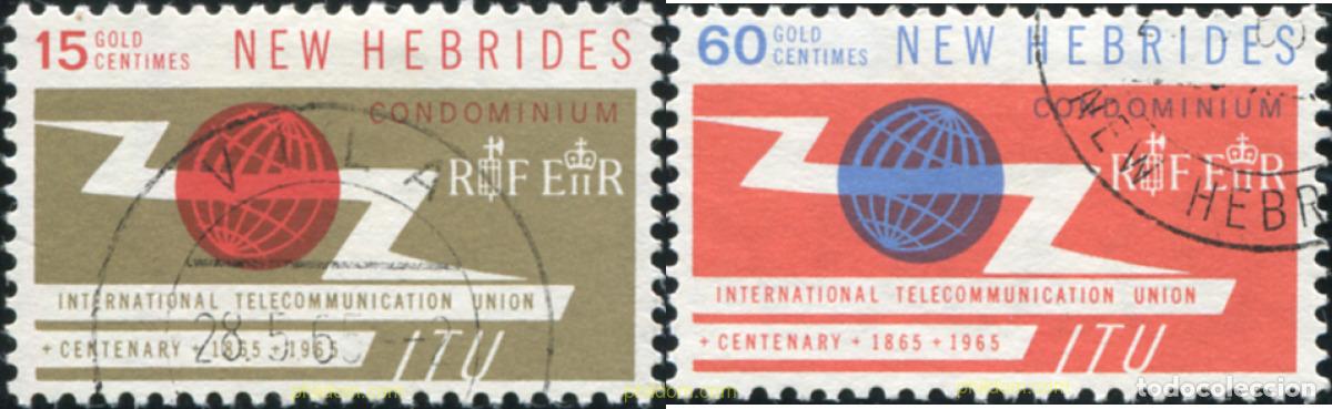Sellos: 780211 USED NUEVAS HEBRIDAS 1965 CENTENARIO DE LA UNION INTERNACIONAL DE LAS TELECOMUNICACIONES