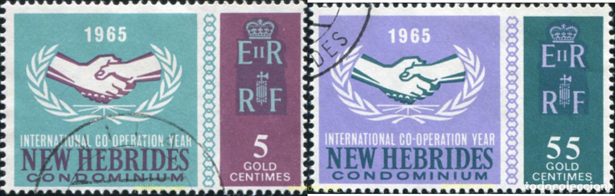 Sellos: 780219 USED NUEVAS HEBRIDAS 1965 A&Ntilde;O INTERNACIONAL DE LA COOPERACION
