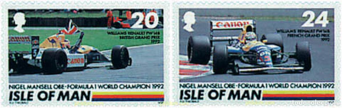 Sellos: 41626 MNH MAN 1992 HOMENAJE A NIGEL MANSELL, CAMPEON DEL MUNDO DE FORMULA 1