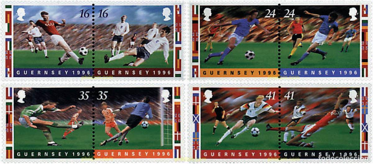 Sellos: 5858 MNH GUERNSEY 1996 CAMPEONATO DE EUROPA DE FUTBOL