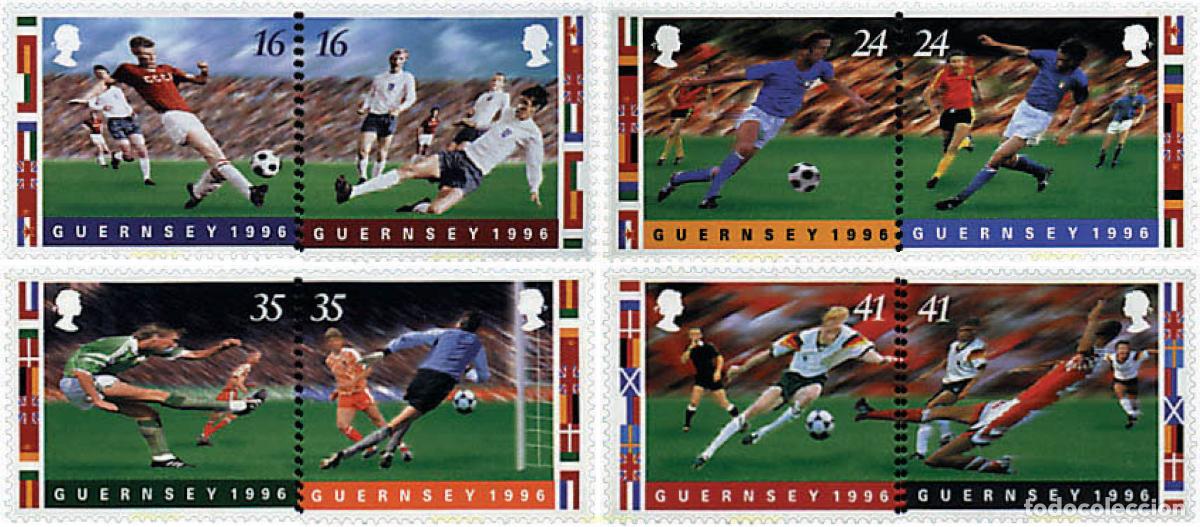 Sellos: 66247 MNH GUERNSEY 1996 CAMPEONATO DE EUROPA DE FUTBOL
