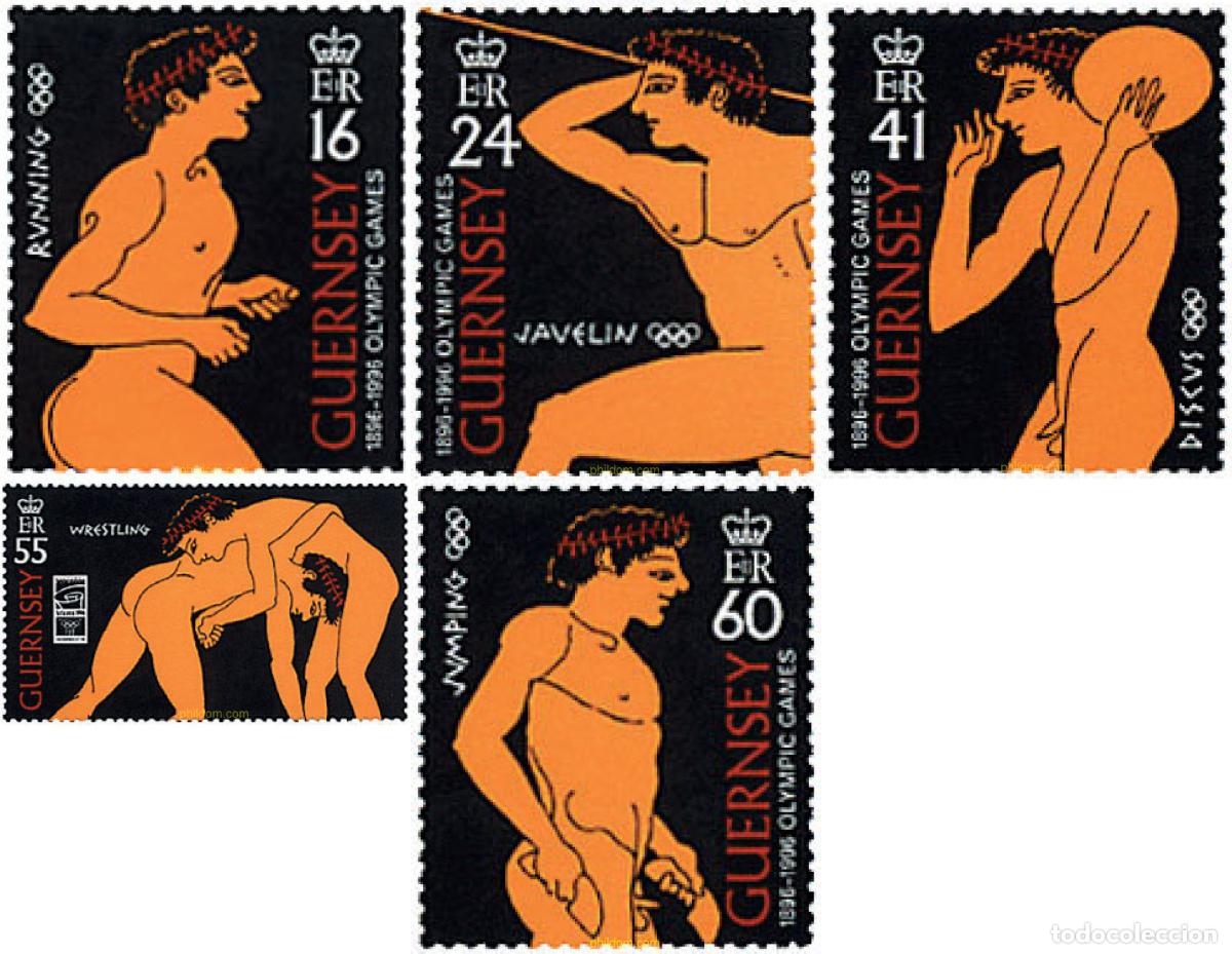 Sellos: 66242 MNH GUERNSEY 1996 26 JUEGOS OLIMPICOS VERANO ATLANTA 1996 - CENTENARIO DE LOS JUEGOS OLIMPICO
