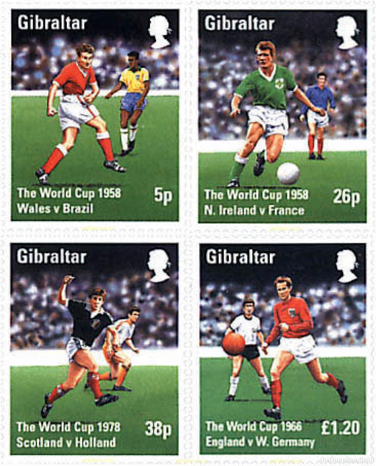 Sellos: 83476 MNH GIBRALTAR 1998 COPA DEL MUNDO DE FUTBOL. FRANCIA-98