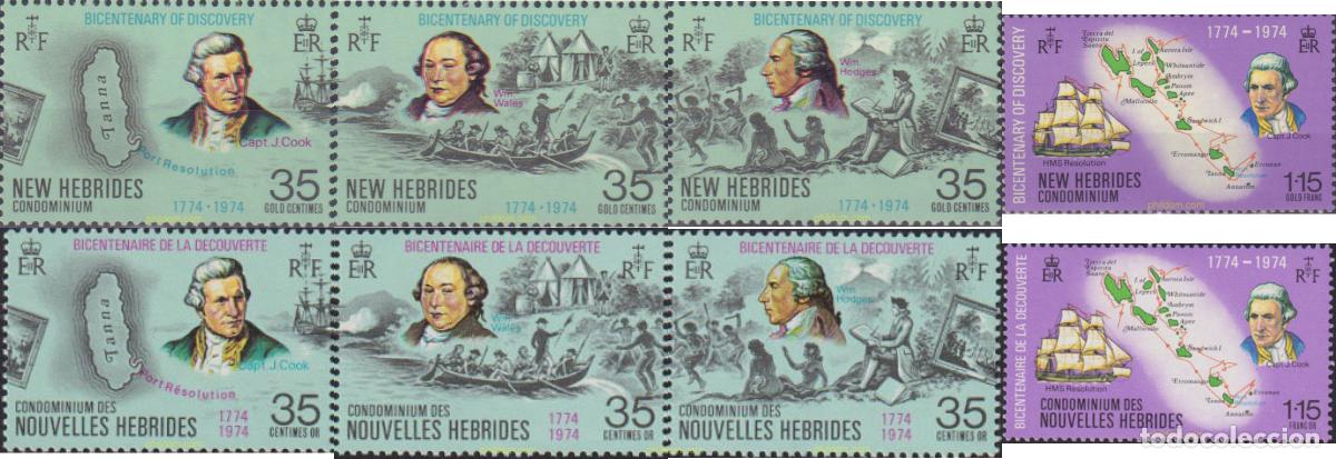 Sellos: 572308 MNH NUEVAS HEBRIDAS 1974 BICENTENARIO DEL DESCUBRIMIENTO DE LAS ISLAS NUEVAS HEBRIDAS