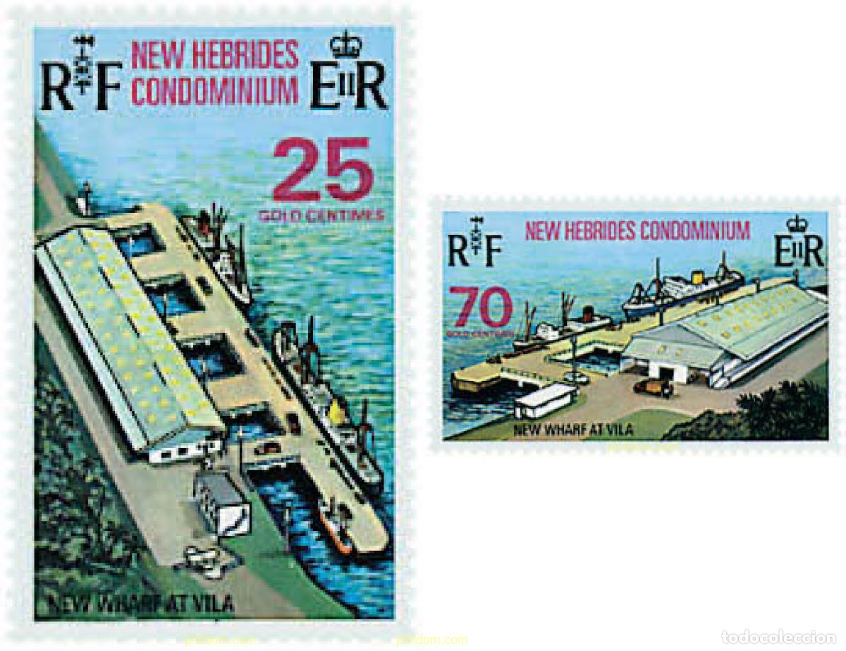 Sellos: 229758 MNH NUEVAS HEBRIDAS 1973 NUEVO MUELLE PUBLICO EN PORT-VILA