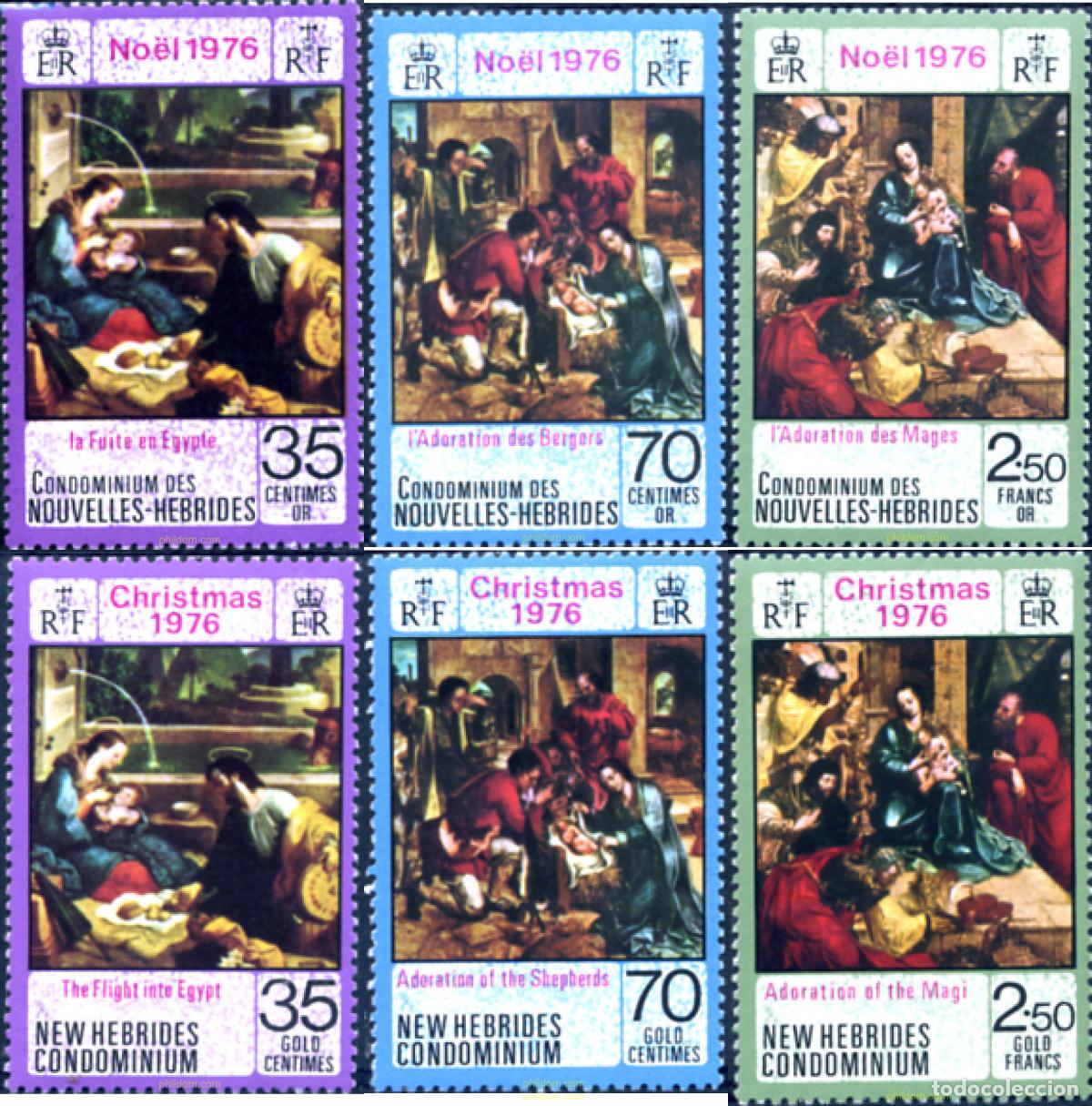 Sellos: 263030 MNH NUEVAS HEBRIDAS 1976 NAVIDAD