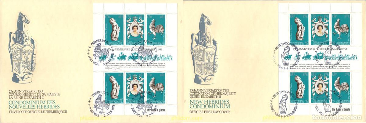 Sellos: 716020 MNH NUEVAS HEBRIDAS 1978 25 ANIVERSARIO DE LA CORONACION DE ISABEL II