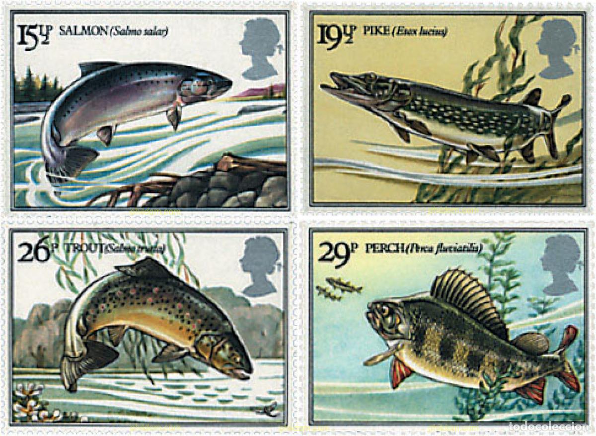 Sellos: 66125 MNH GRAN BRETA&Ntilde;A 1983 PECES DE LOS RIOS BRITANICOS