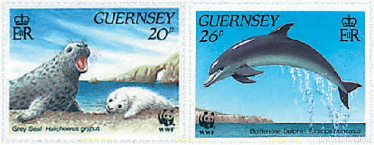 Sellos: 283919 MNH GUERNSEY 1990 FAUNA MARINA DE GUERNSEY