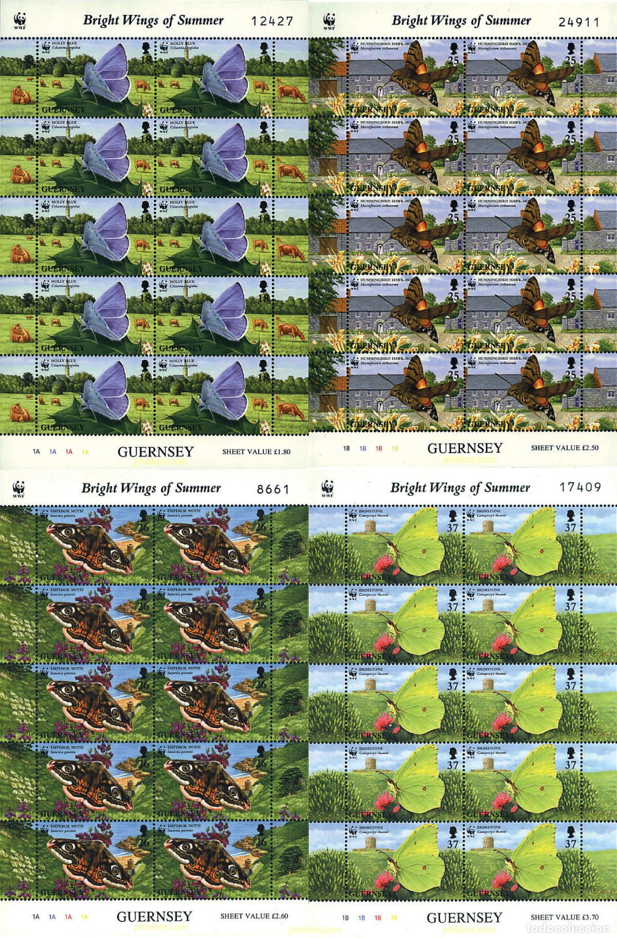 Sellos: 12814 MNH GUERNSEY 1997 MARIPOSAS Y POLILLAS