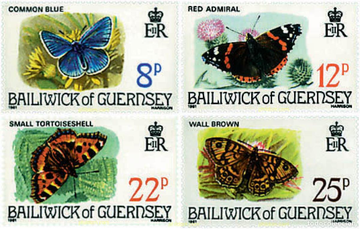 Sellos: 94772 MNH GUERNSEY 1981 MARIPOSAS