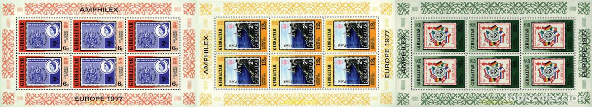 Sellos: 12468 MNH GIBRALTAR 1977 AMPHILEX 77. EXPOSICION FILATELICA INTERNACIONAL