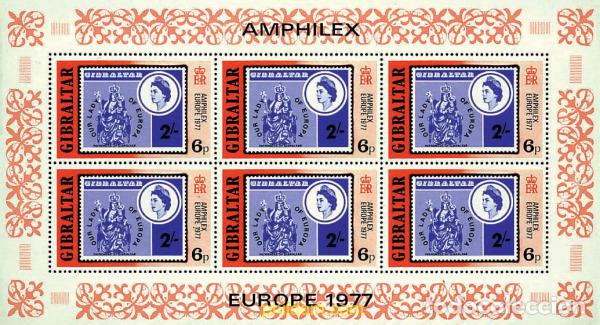 Sellos: 660244 MNH GIBRALTAR 1977 AMPHILEX 77. EXPOSICION FILATELICA INTERNACIONAL