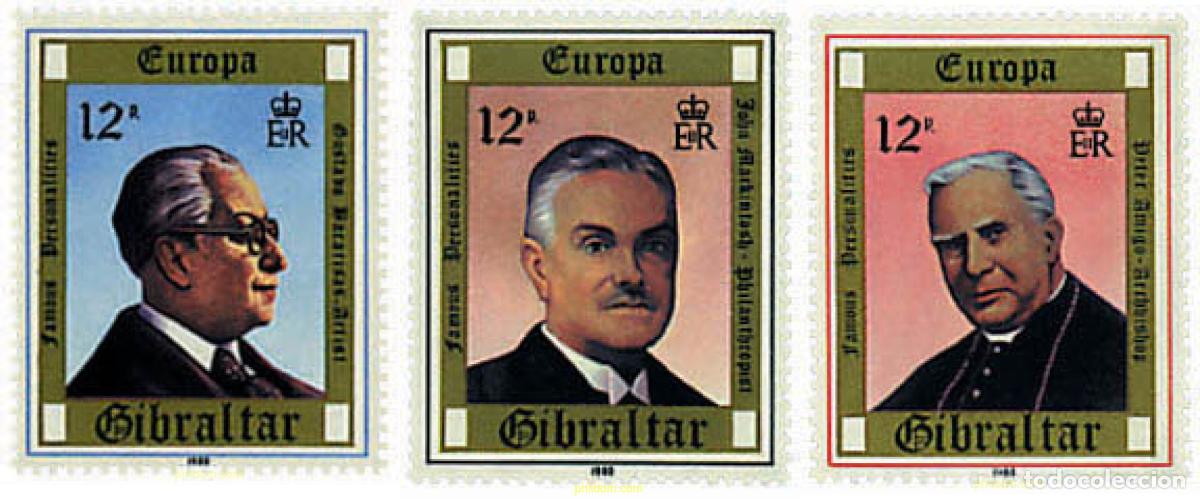 Sellos: 82431 MNH GIBRALTAR 1980 EUROPA CEPT. GENTE FAMOSA