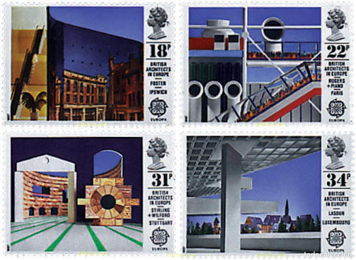 Sellos: 62658 MNH GRAN BRETA&Ntilde;A 1987 EUROPA CEPT. ARQUITECTURA MODERNA
