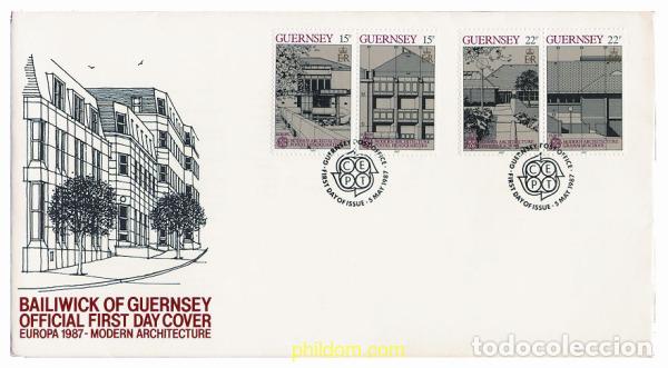 Sellos: 24117 MNH GUERNSEY 1987 EUROPA CEPT. ARQUITECTURA MODERNA