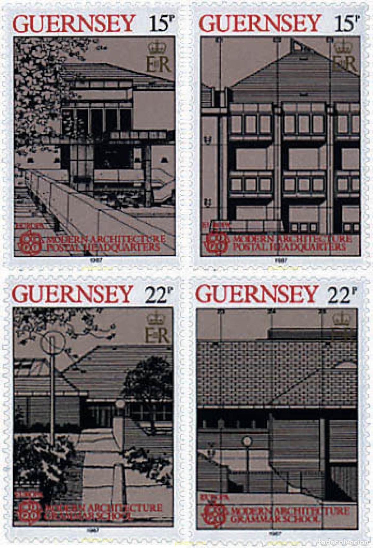 Sellos: 62659 MNH GUERNSEY 1987 EUROPA CEPT. ARQUITECTURA MODERNA