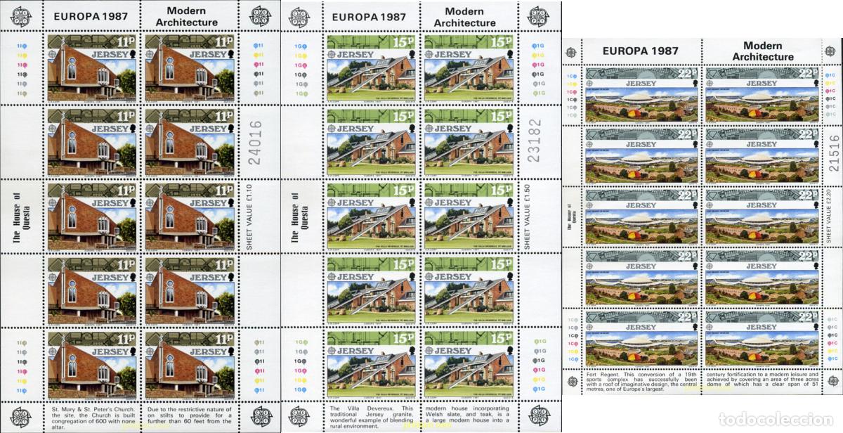 Sellos: 8976 MNH JERSEY 1987 EUROPA CEPT. ARQUITECTURA MODERNA