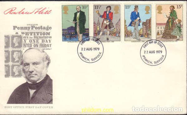 Sellos: 390904 MNH GRAN BRETA&Ntilde;A 1979 CENTENARIO DE LA MUERTE DE SIR ROWLAND HILL
