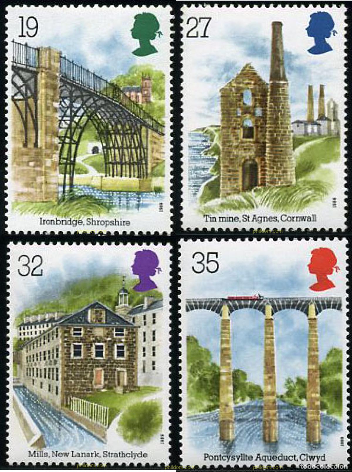 Sellos: 59806 MNH GRAN BRETA&Ntilde;A 1989 ARQUITECTURA INDUSTRIAL