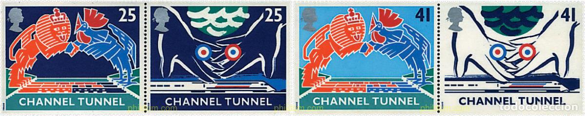 Sellos: 5983 MNH GRAN BRETA&Ntilde;A 1994 INAUGURACION DEL TUNEL DEL CANAL DE LA MANCHA